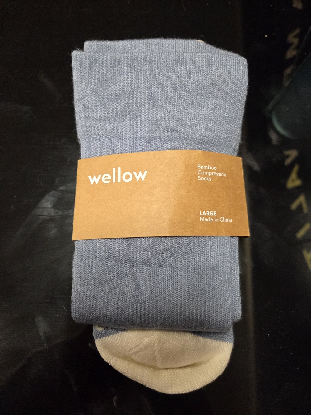 Wellow Men's Bamboo Compression Socks - Light Blue Size LARGE